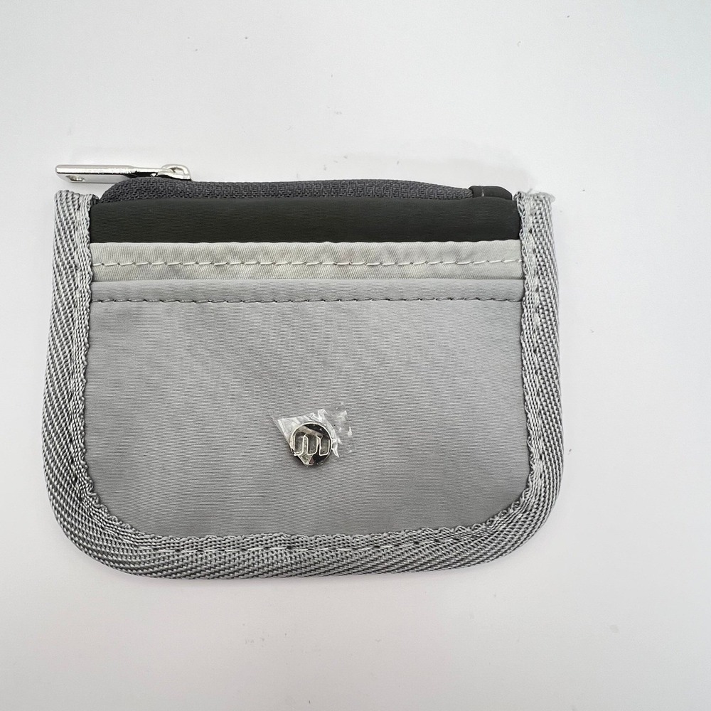 RFID Blocking Mini Wallet Card Holder Coin Purse Zip Pouch Gray Travel
